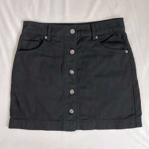 Forever 21 Denim Black Button Up Mini Skirt